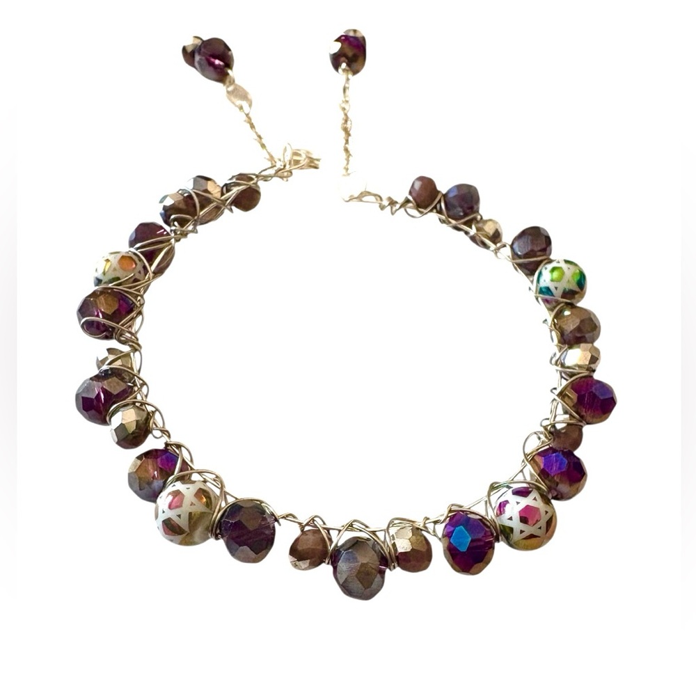 Bracelet with Austrian Crystals and Electroplated Beads